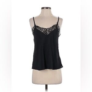 7 for All Mankind Black Lace Camisole Tank
